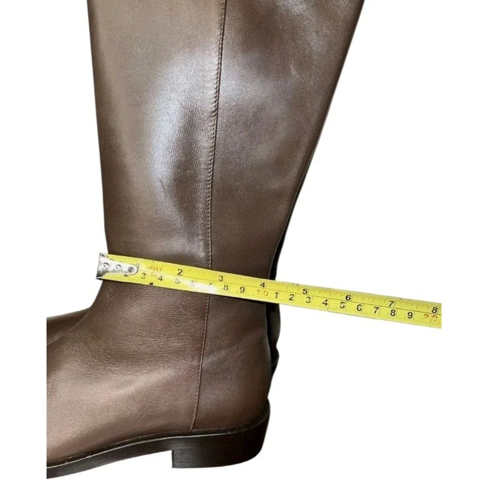 Stuart Weitzman Keelan Zip LEATHER Boot Style Color Walnut brown Sz 5.5‎ new